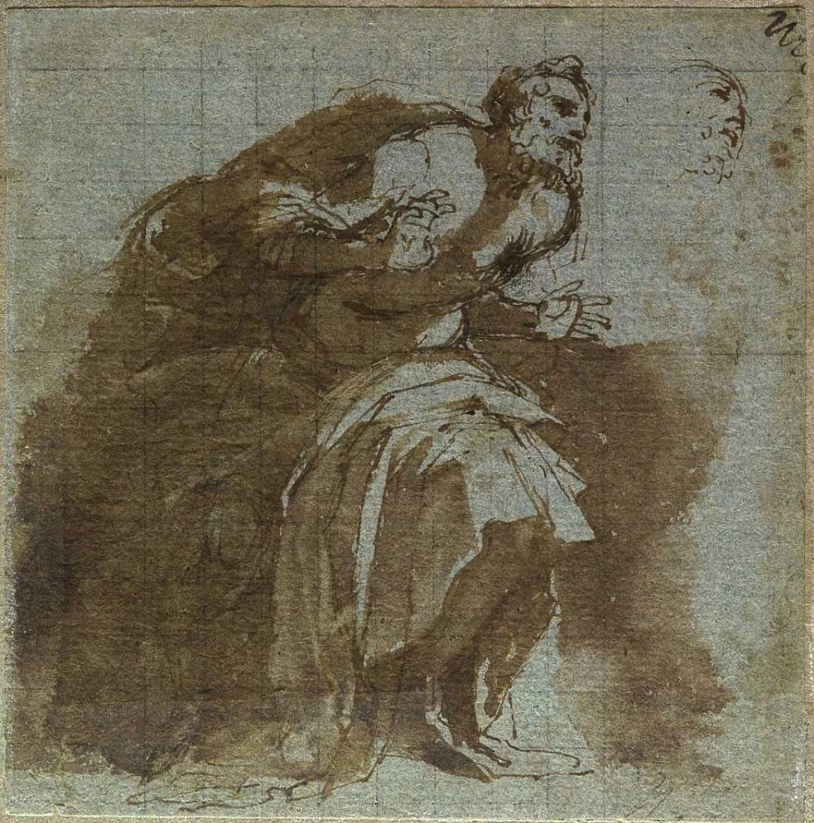 Studio di figura senile stupito